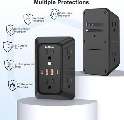 3 Pack Outlet Extender Surge Protector (3 Count)