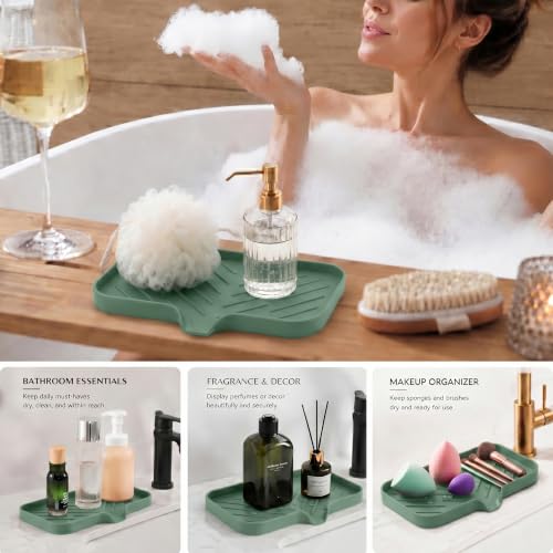 Silicone Soap Dish with Drain Spout