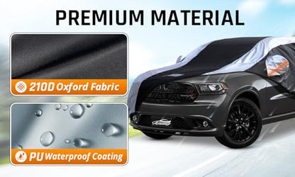 Dodge Durango Car Cover Waterproof All Weather with Silver Strip Design