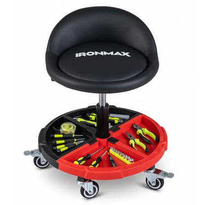 360° Rolling Mechanic Stool with Tool Storage Tray
