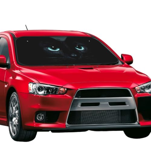 Black Cat Eyes Car Windshield Sunshade Front Window Sun Visor Protector Foldable Shield Cover for Truck SUV