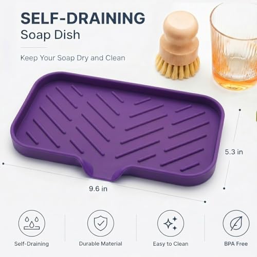 Silicone Soap Dish with Drain Spout