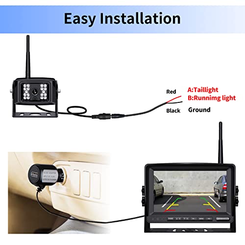 4 Wireless Backup Camera System HD 1080P 9" DVR Quad Split Monitor
