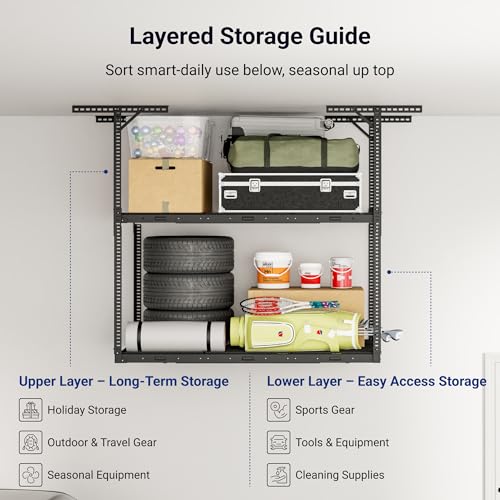 3x6 2 Tier Overhead Ceiling Garage Storage Rack