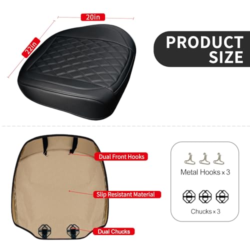 1 Pack Leather Front Car Seat Bottom Cover Black