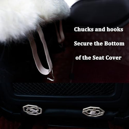 2 Pack Fuzzy Sheepskin Car Seat Covers for Soft Fur Wool Cushions (2 Count)