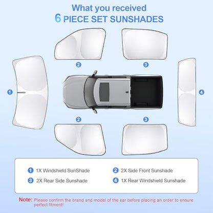 6pcs Car Window Shades for Toyota Tundra 2022 (6 Count)