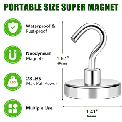 Magnetic Hooks 170lbs Strong Magnets Hook 18 Pack