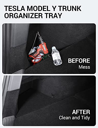 Trunk Organizer for 2020 2021 Tesla Model Y with Carpeted Lip