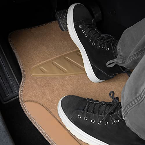 Beige Leather & Waterproof Car Carpet Floor Mats