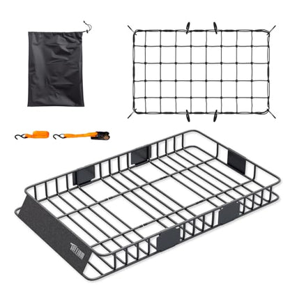 250lbs 64 x 39 x 6 inch Extendable Roof Top Cargo Carrier Basket w