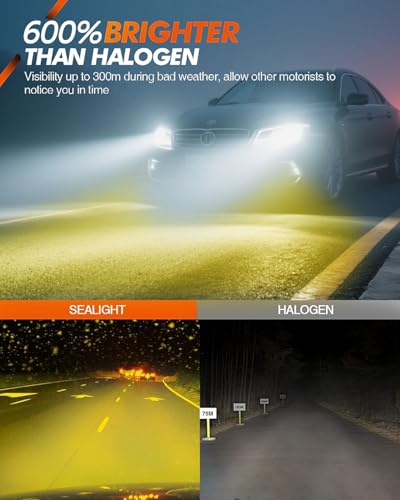 H11 H16 H8 LED Fog Light Bulbs Yellow (2 Count)