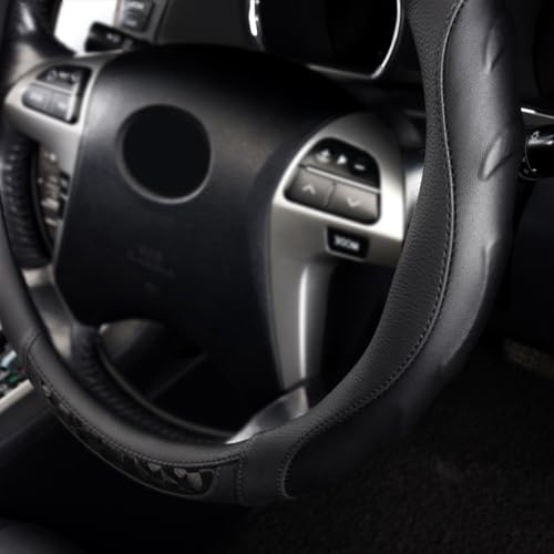 Faux Leather Heavy Duty Inner Ring car Steering Wheel Cover 14.5