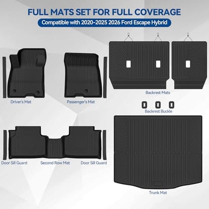 Custom Fit Floor Mats for Ford Escape Hybrid 2020