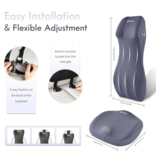 Memory Foam Ergonomic Car Seat Cushion with Lumbar Support Neck Pillow 2