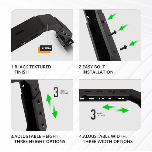 19.2 22.3" Hight Bed Racks Truck Cargo Carrier with 2 LED Lights Compatible with Tacoma
