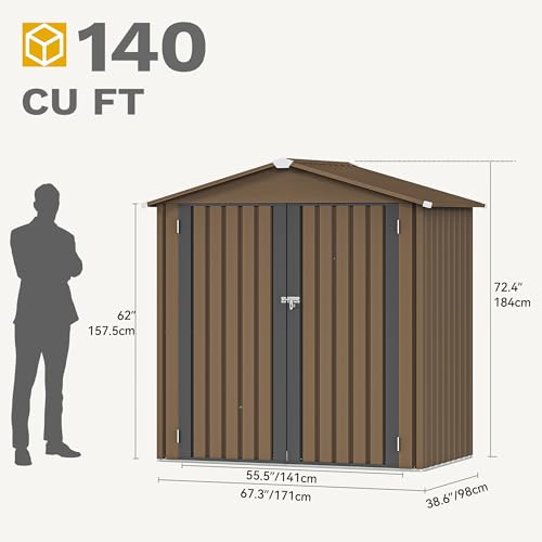 6x4ft Storage Shed for Outdoors
