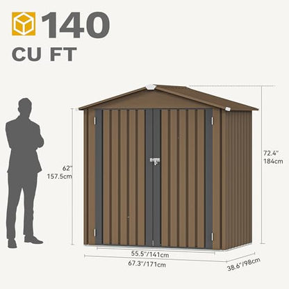 6x4ft Storage Shed for Outdoors