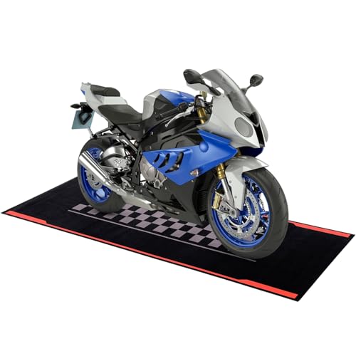 Motorcycle Mat Garage Floor Rug Washable Parking Mats for Garage Floors Non Slip Oil Absorbent Pad Rubber Backing Layer Protects Floor