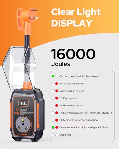 Smart RV Surge Protector 30 amp with 16