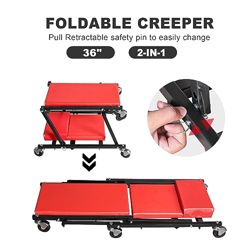 36" Rolling Foldable Automotive Creeper