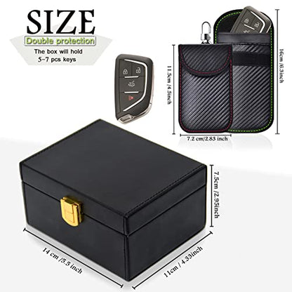 Faraday Box & 2 Pack Faraday Bag for Key Fob Protector (3 Count)