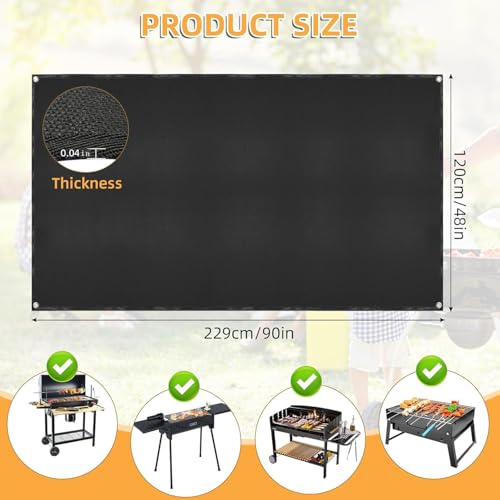 Under Grill Mat for Outdoor Grilling