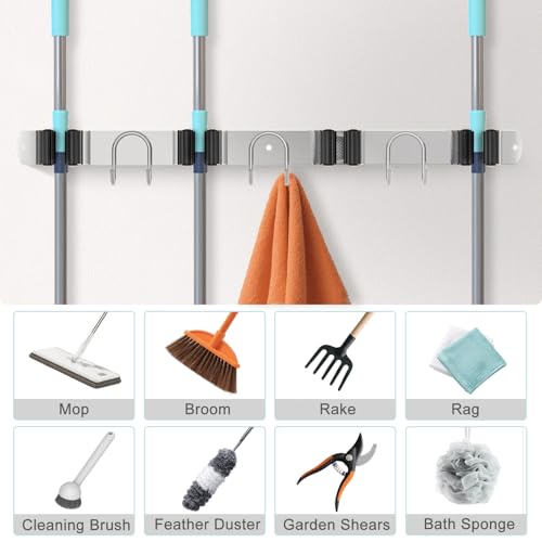 Mop Broom Holder Wall Mount (2 Count)