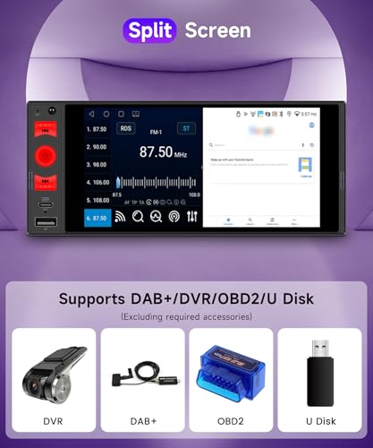 4G+64G Android Single Din Car Stereo Wireless Carplay Android Auto