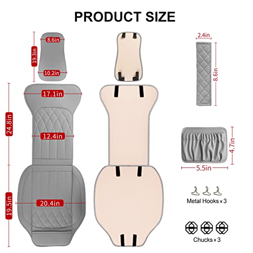 1 Pack Waterproof Front Car Seat Cover for Car Truck SUV Grey
