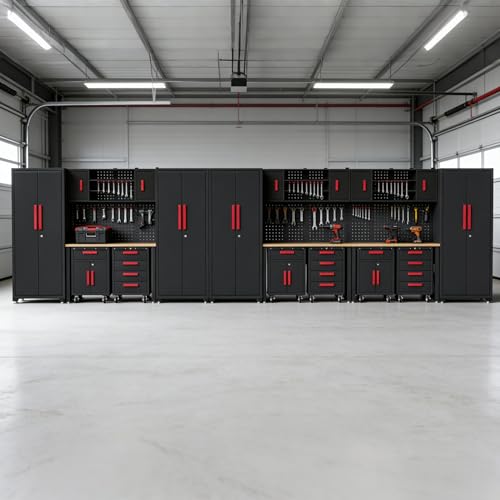 20Pcs Garage Cabinet Storage Systemwith Metal Cabinet