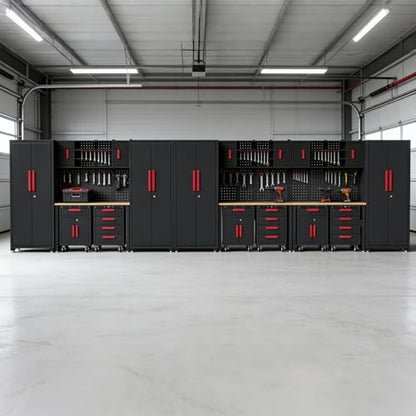 20Pcs Garage Cabinet Storage Systemwith Metal Cabinet