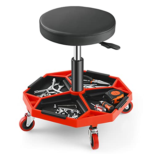 Adjustable Mechanic Rolling Stool
