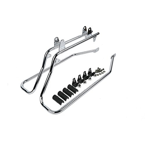 Motorcycle 5" Stretched Saddlebags with Chrome Conversion Brackets Fit For Harley Softail Deluxe Heritage Softail 1984
