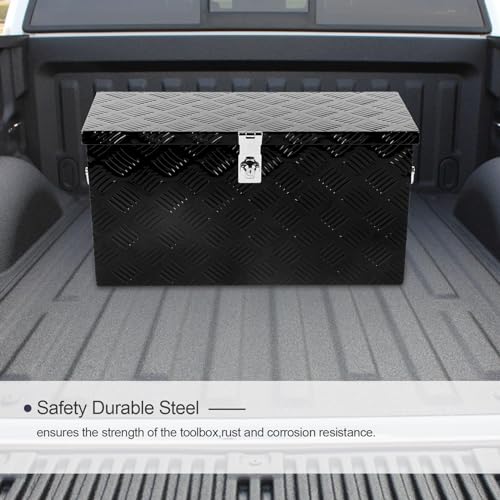 24 Inch Aluminum Tool Box 5 Bar Tread ToolBox for Truck Bed Car Outdoor