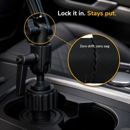 Premium Cup Holder Tablet Mount Fits Vehicle Cupholders 2.75"