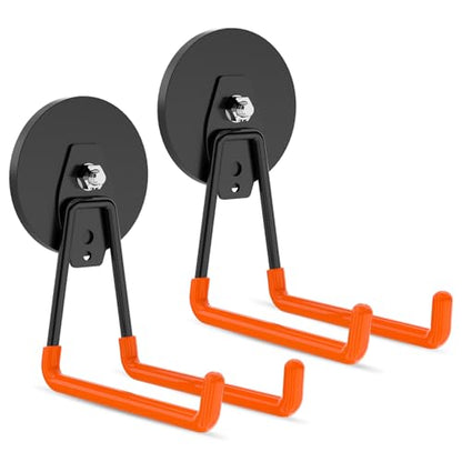 Strong Magnetic Hooks Heavy Duty Neodymium Magnet Tool Holder Large Magnet Garage Hooks for Hanging Broom (2 Count)