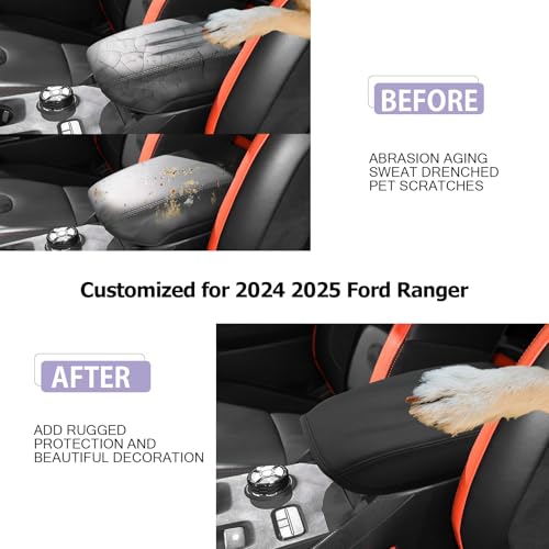 2025 2026 Ranger Center Console Cover Compatible with 2024 2025 2026 Ford Ranger Accessories Center Console Pad 2026 Ranger XL