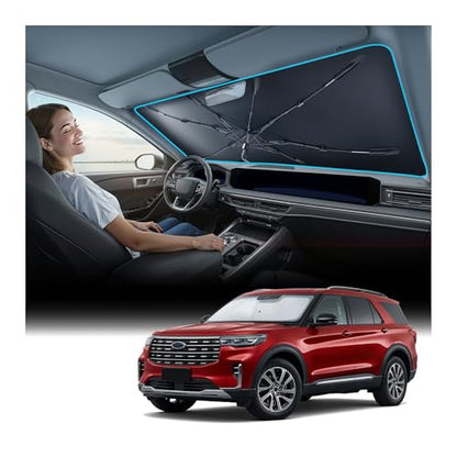 Vinyl Coating Heat Shield] Windshield Sun Shade Umbrella Fit for Ford Explorer 2011
