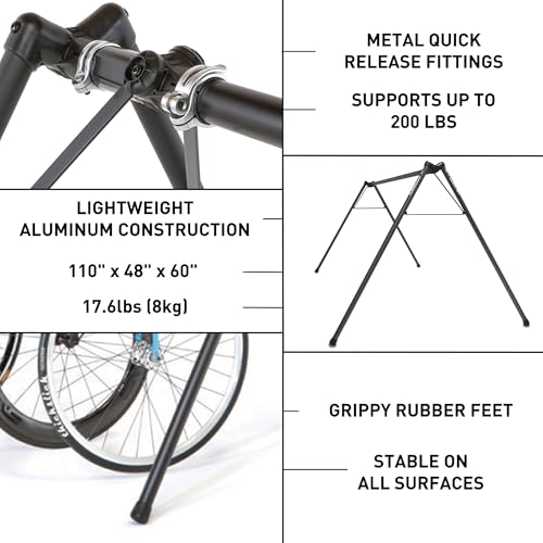 A Frame Portable Bike Storage Rack with Travel Bag