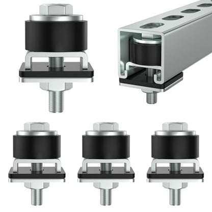 Anti Skid designTrolley Roller Wheels Limit Trolley Assembly Positioning for Unistrut Strut Channel with 1 (4 Count)
