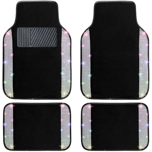 Multicolor Bling Car Floor Mats Full Set