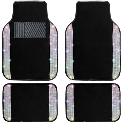 Multicolor Bling Car Floor Mats Full Set