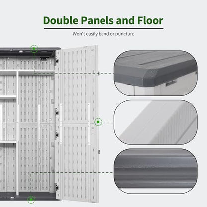 Macrout 50 Cu Ft Outdoor Storage Cabinet with Shelves