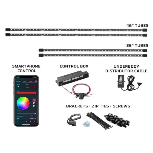 Bluetooth 4pc Million Color LED Car Underglow Lighting Kit