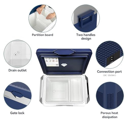 Car Fridge Portable 12V Refrigerator 32 Quart 12 Volt Freezer Compressor Cooler 12V