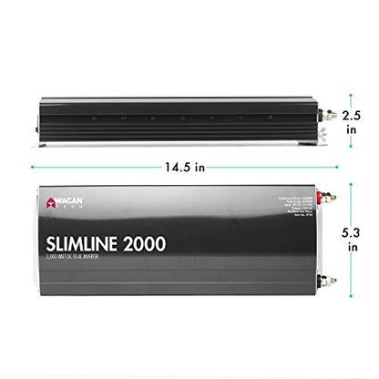 EL3724 2000W Slim Line AC to DC Power Inverter 2000W TrueRated Continuous 4500W Surge Power DC 12V to AC 110V Power Inverter with 3 AC Outlets and 2A USB Charging Port
