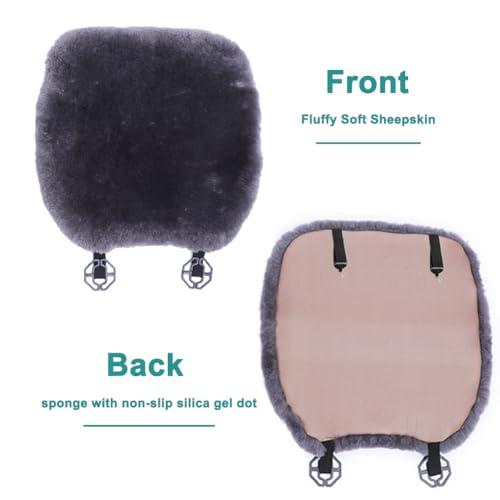 2 Pack Fuzzy Sheepskin Car Seat Covers for Soft Fur Wool Cushions (2 Count)