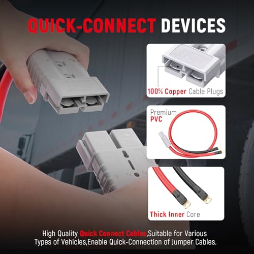 Extra Long Heavy Duty Quick Connect Jumper Cables