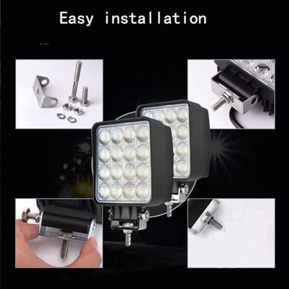 2 PACK 48W 4x4 LED Work Ultra Flood Lights (2 Count)